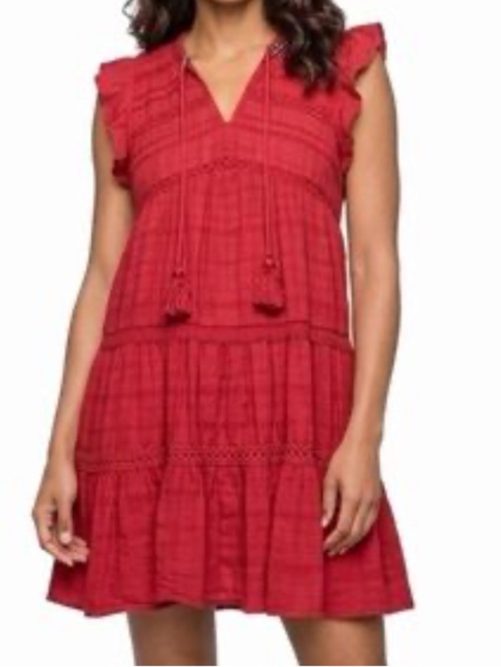 Knox Rose Red Tiered V-Neck Sundress